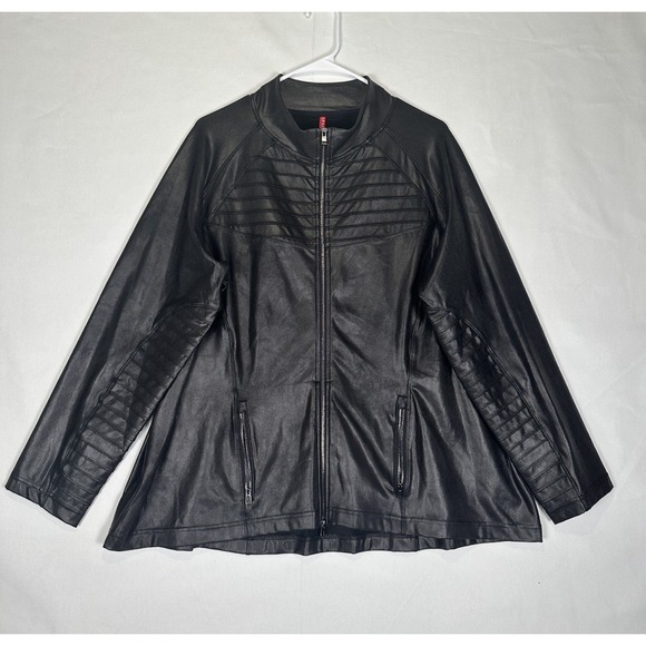 Leather Jacket Leather Look Spanx Spanx Jacket Womens 3XL Black